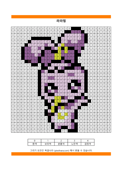 티니핑 픽셀아트 도안 라라핑 색칠놀이
