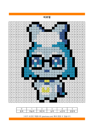 티니핑 픽셀아트 도안 바로핑 색칠놀이