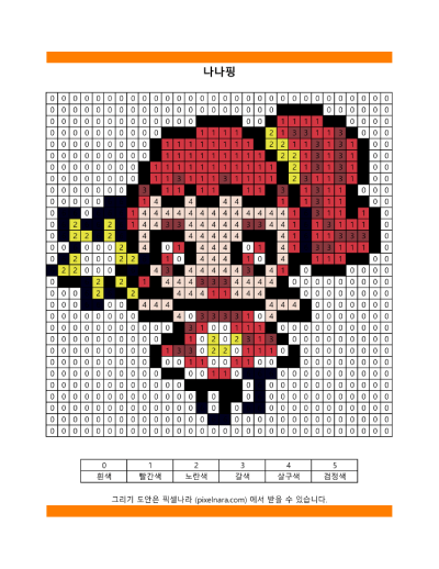 티니핑 픽셀아트 도안 다운로드 나나핑